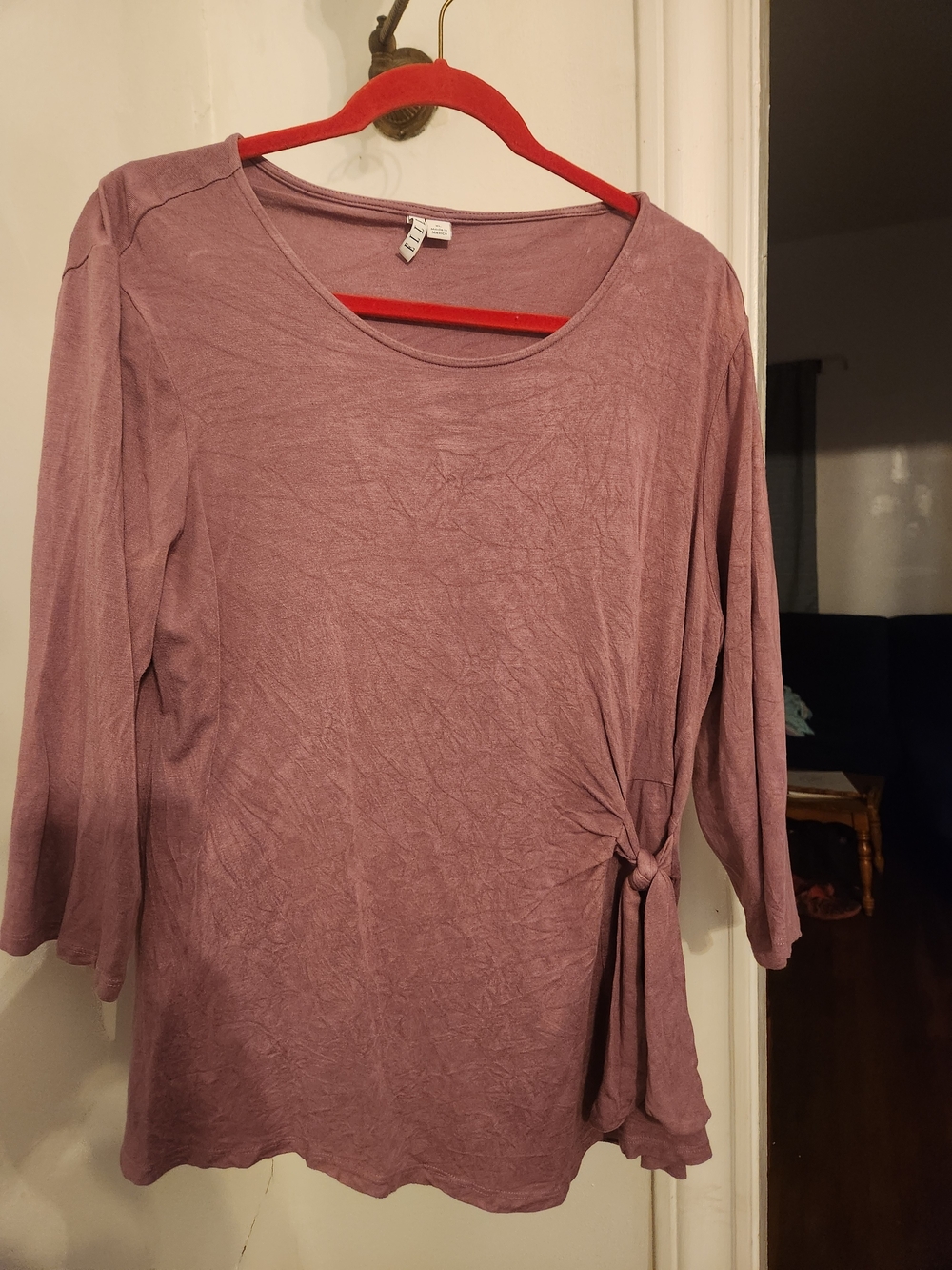 Women's Mauve Tie-Detail Long Sleeve Top